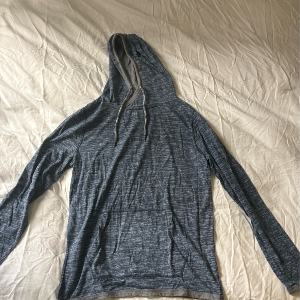Hollister Navy and Gray Hooded Jacket